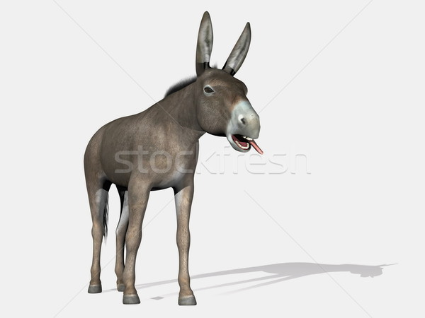 Stock photo: Donkey laughing at you - 3D render