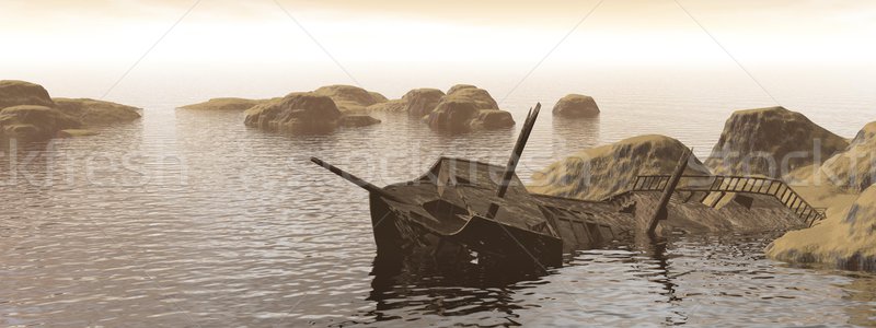 öreg roncs 3d render koszos kicsi szigetek Stock fotó © Elenarts