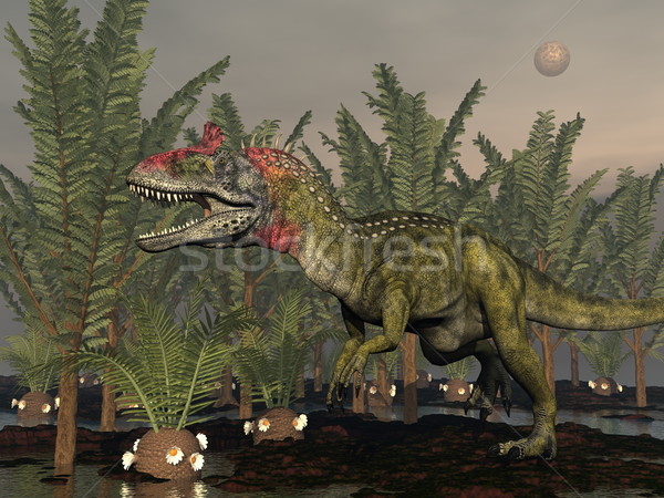 Stock photo: Cryolophosaurus dinosaur - 3D render