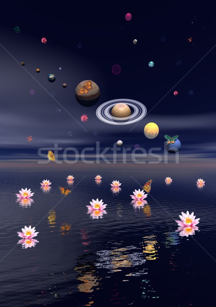 Zen univers natură planete sistemul solar Imagine de stoc © Elenarts