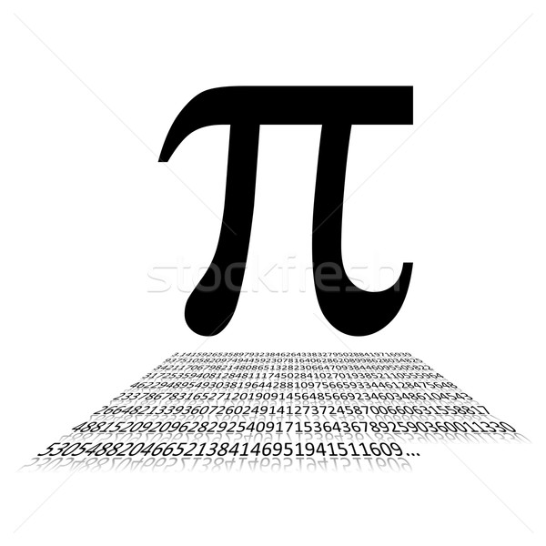 Pi aantal teken zwarte geschreven witte Stockfoto © Elenarts