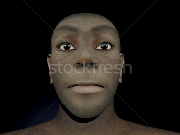 Homo erectus female - 3D render Stock photo © Elenarts