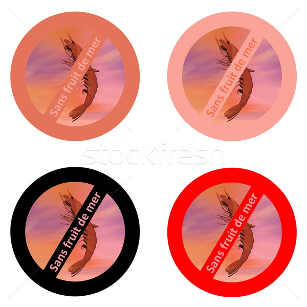 French stickers for shellfish free products Stock photo © Elenarts