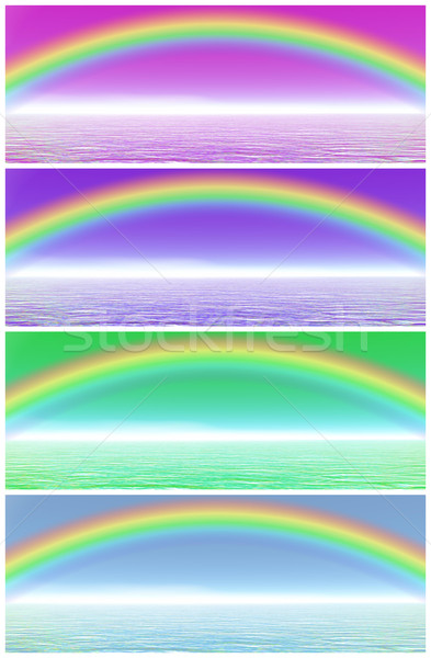 Regenbogen Set unterschiedlich Farbe Himmel Wasser Stock foto © Elenarts
