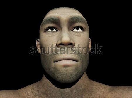 Homo erectus male - 3D render Stock photo © Elenarts