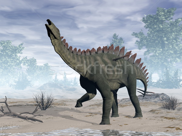 Stock photo: Miragaia dinosaur - 3D render