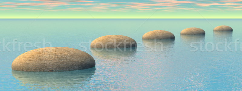 Steps on the ocean - 3D render Stock photo © Elenarts