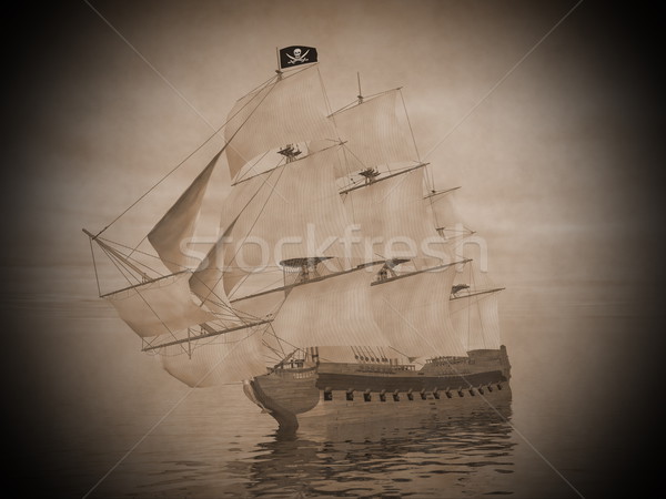 Pirate ship - 3D render Stock photo © Elenarts