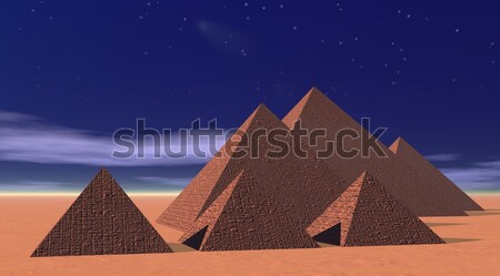 Small pyramids by night Stock photo © Elenarts