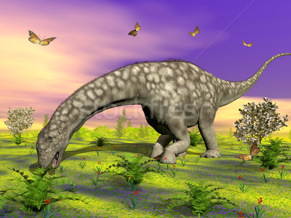 Argentinosaurus dinosaur eating - 3D render Stock photo © Elenarts