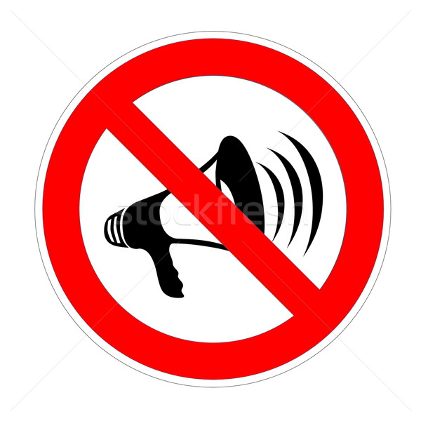 Geen lawaai toegestaan megafoon spreker teken Stockfoto © Elenarts