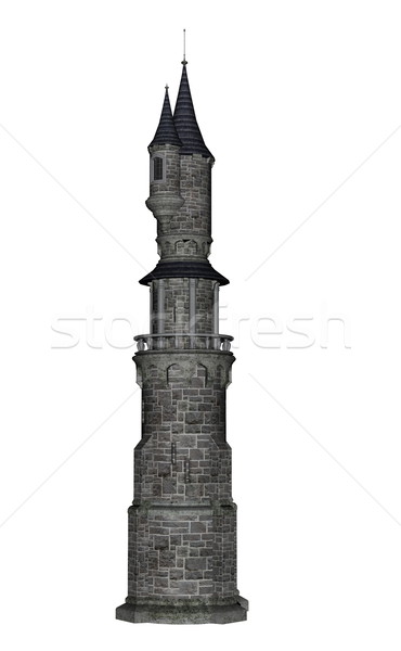 Castle tower - 3D render Stock photo © Elenarts