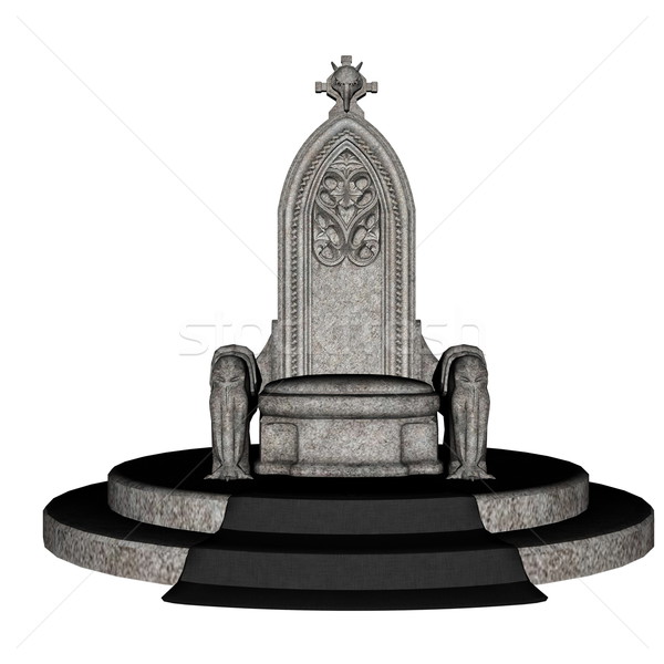 Antique throne - 3D render Stock photo © Elenarts