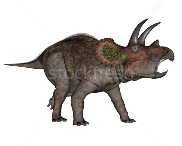 Triceratops dinosaur walking - 3D render Stock photo © Elenarts