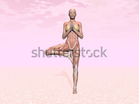 Stock photo: Male musculature walking - 3D render