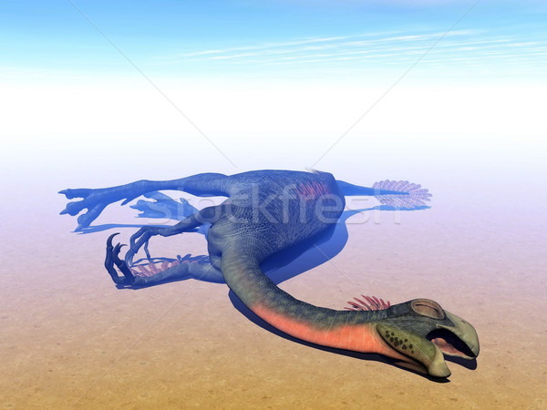 Dead gigantoraptor dinosaur - 3D render Stock photo © Elenarts