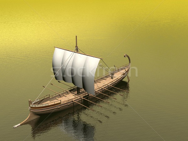 Old greek boat - 3D render Stock photo © Elenarts