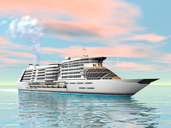 Cruise ship - 3D render Stock photo © Elenarts