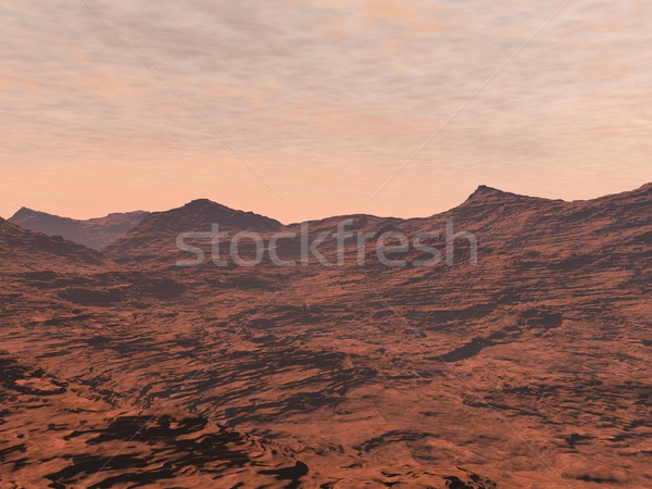 Mars landscape - 3D render Stock photo © Elenarts