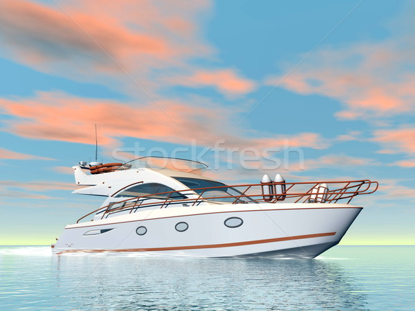 Quiet yacht - 3D render Stock photo © Elenarts