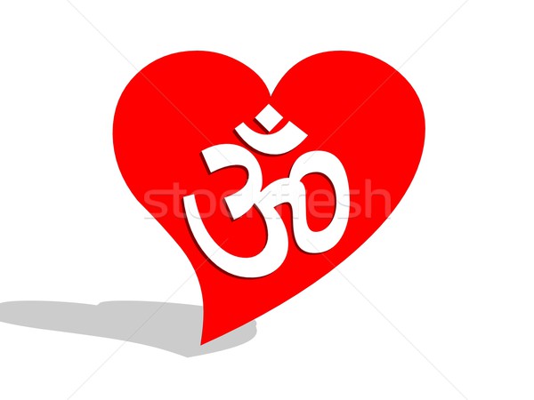 Aum / om in a heart Stock photo © Elenarts