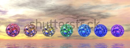 Rainbow gay earth on sea Stock photo © Elenarts