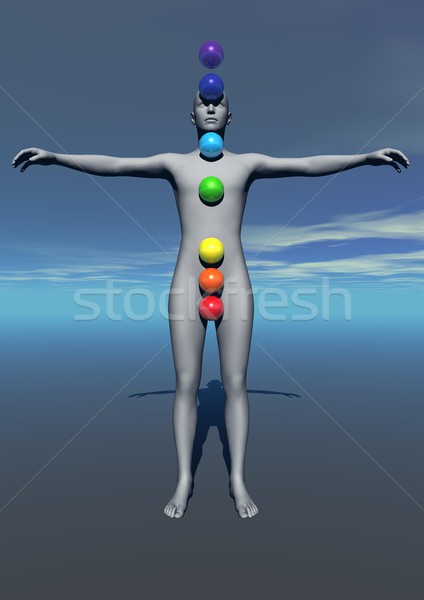 Human and chakras colors Stock photo © Elenarts