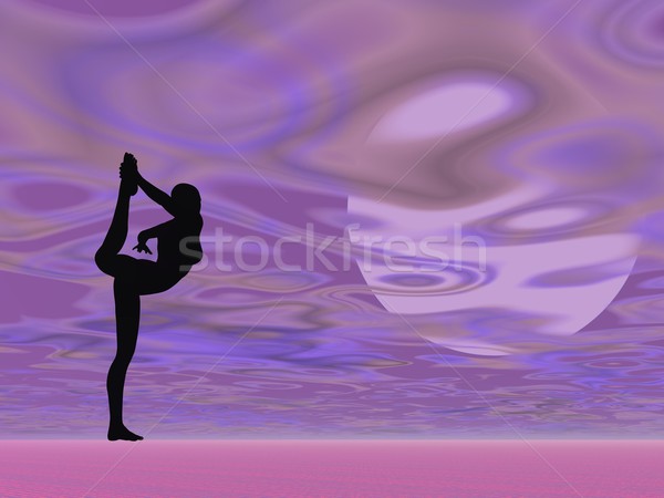 Violet yoga - 3D render Stock photo © Elenarts