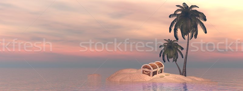 Treasure to find - 3D render Stock photo © Elenarts