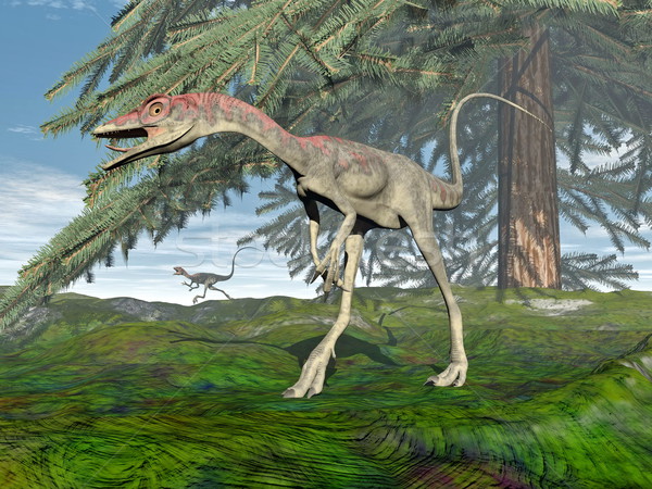 Compsognathus dinosaur - 3D render Stock photo © Elenarts
