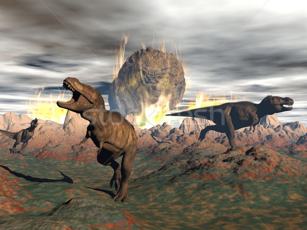 Tyrannosaurus dinosaur exctinction - 3D render Stock photo © Elenarts