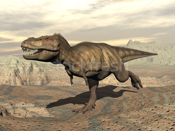 Tyrannosaurus running - 3D render Stock photo © Elenarts