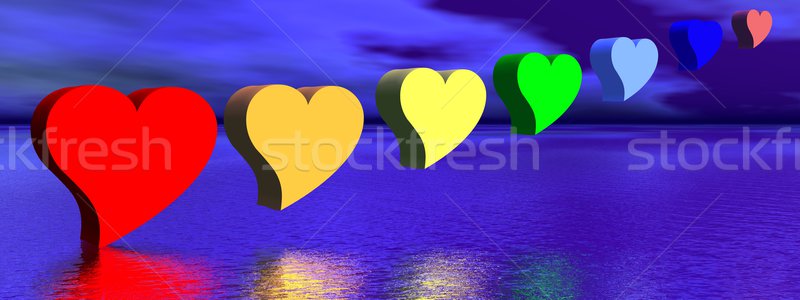 Hearts and chakras Stock photo © Elenarts