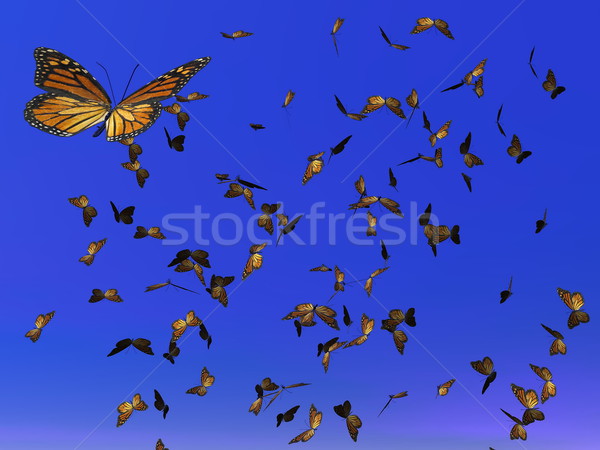 Monarch butterflies migration - 3D render Stock photo © Elenarts