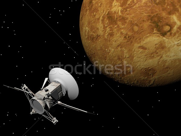 Magellan spacecraft near Venus planet - 3D render Stock photo © Elenarts