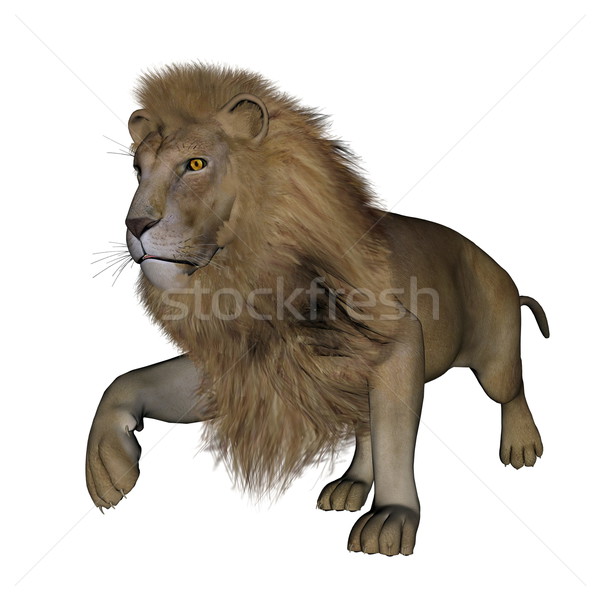 Stock photo: Lion walking - 3D render