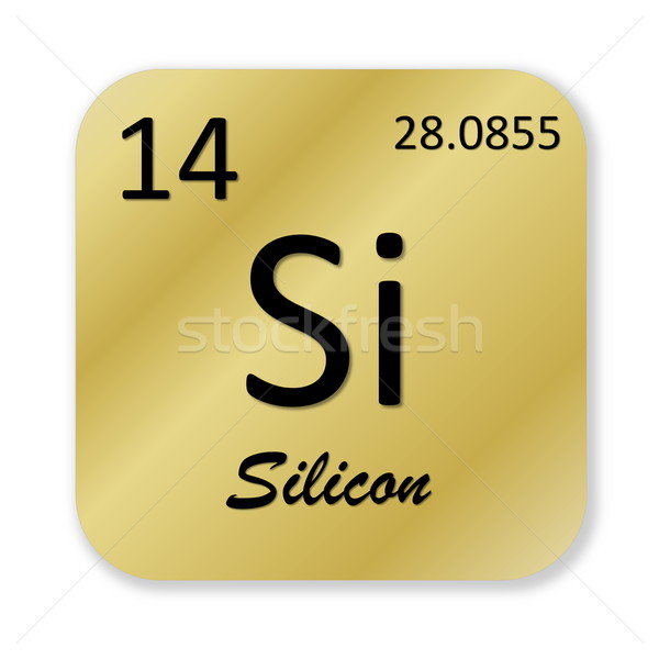 Silicium element zwarte gouden vierkante vorm Stockfoto © Elenarts