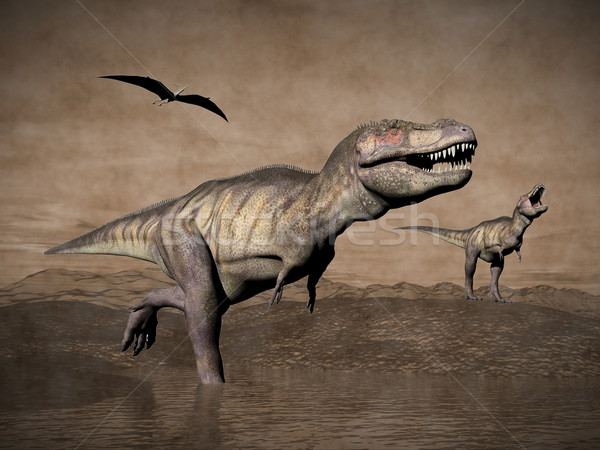 Tyrannosaurus dinosaurs - 3D render Stock photo © Elenarts