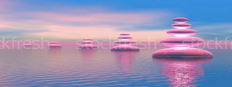 Сток-фото: синий · розовый · баланса · растущий · сбалансированный · камней