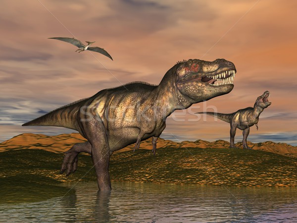 Tyrannosaurus rex dinosaurs - 3D render Stock photo © Elenarts
