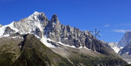 Beautiful snowy top of a mountain in the Alps Stock photo © Elenarts