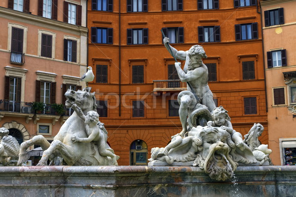 Fontana del Nettuno, fountain of Neptune, Piazza Navona, Roma, Italy Stock photo © Elenarts
