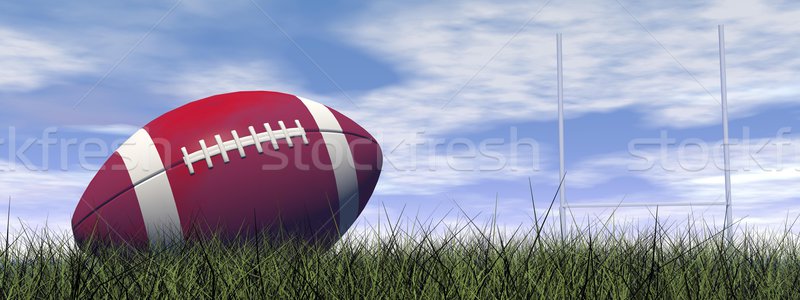 三維渲染 關閉 紅色 白 橄欖球 商業照片 © Elenarts