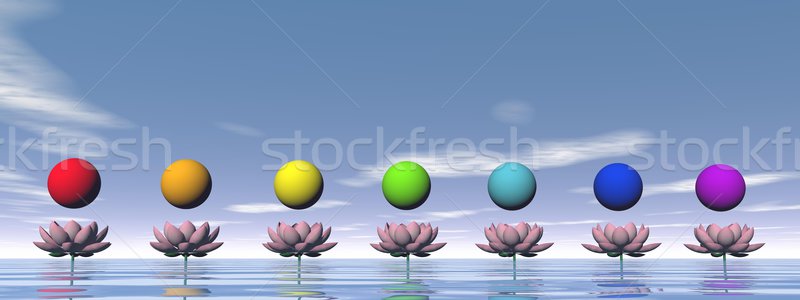 3d render colorido esferas belo rosa lírio Foto stock © Elenarts