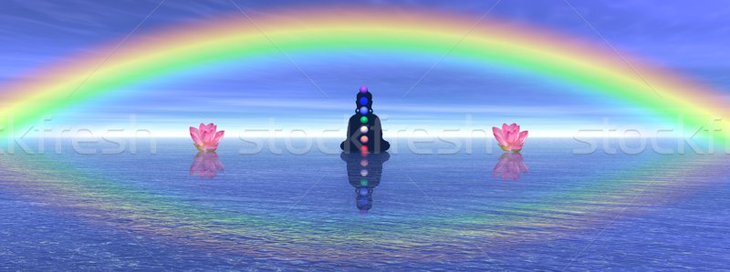 Chakras in meditation Stock photo © Elenarts
