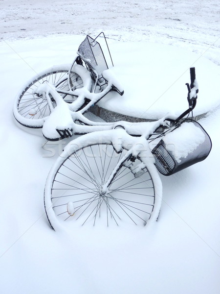 Bicycle by winter, Geneva, Switzerland Stock photo © Elenarts