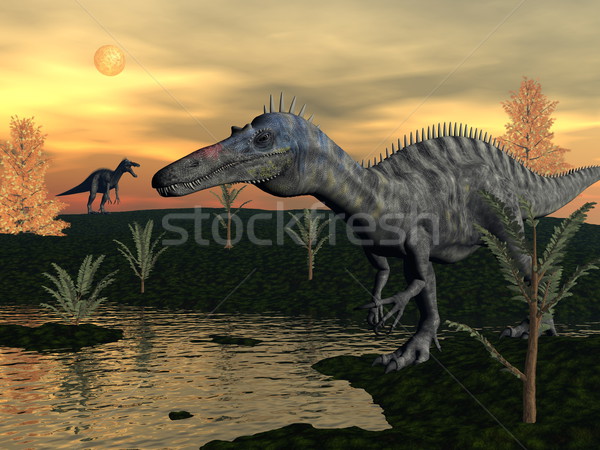 Suchomimus dinosaurs - 3D render Stock photo © Elenarts