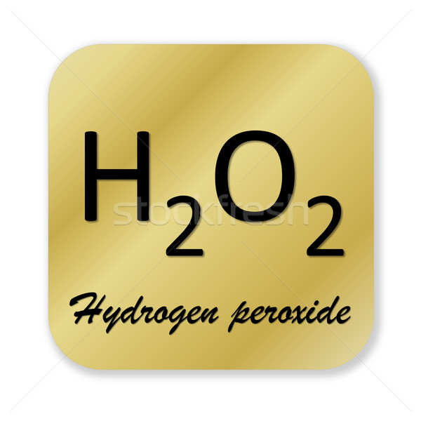 Stok fotoğraf: Hidrojen · simge · altın · kimyasal · formül · yalıtılmış