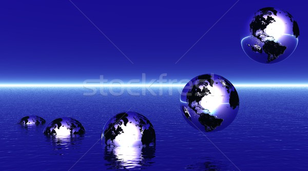 Toprak doğum beş gümüş derin mavi Stok fotoğraf © Elenarts