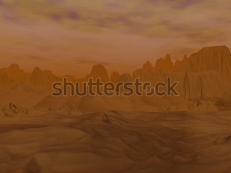 Venus cloudy landscape - 3D render Stock photo © Elenarts